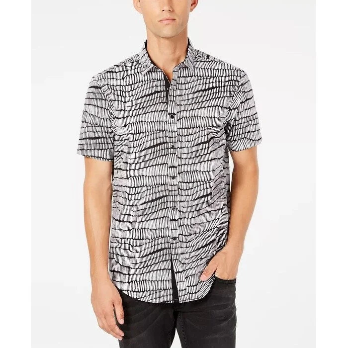 Smart Cool Formal Casuals INC International Concepts Men's Short Sleeve Shirt Black Size XL - X-Large Smart Cool Formal Casuals INC International Concepts Men's Short Sleeve Shirt Black Size XL - X-Large