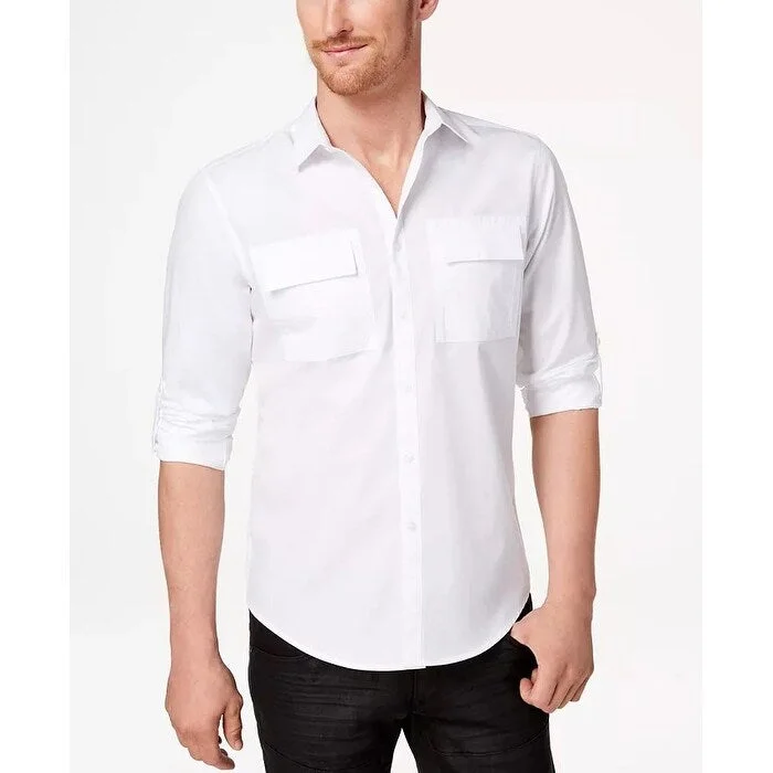 Contemporary Luxe Classic Apparel INC International Concepts Men's Utility Shirt White Size XXX-Large Contemporary Luxe Classic Apparel INC International Concepts Men's Utility Shirt White Size XXX-Large