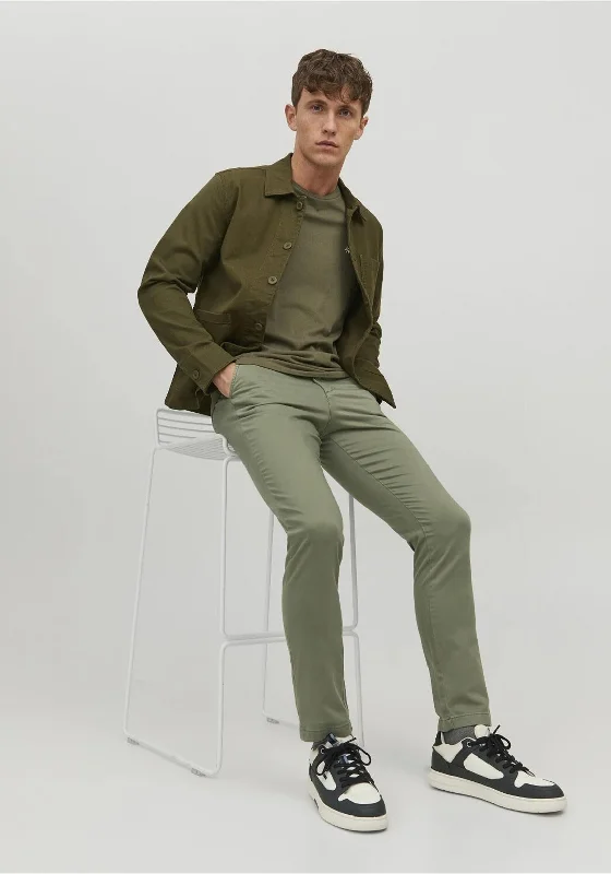 Effortless Rugged Modern Clothing Jack & Jones Marco Chinos, Deep Lichen Green
