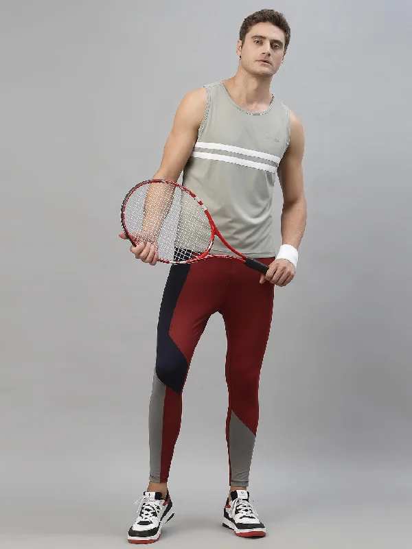 Classic Edge Modern Basics JUMP USA Men Grey-White Rapid Dry Training Tank T-Shirt