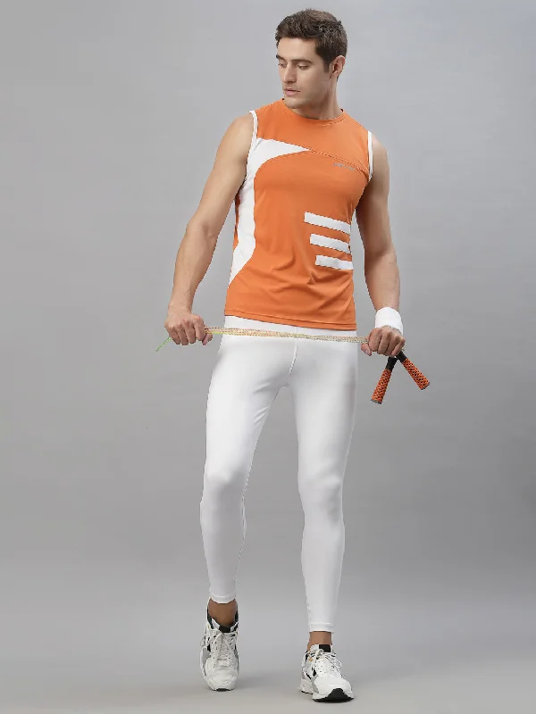 Contemporary Minimal Casual Trousers JUMP USA Men Orange-White Rapid Dry Training Tank T-Shirt Contemporary Minimal Casual Trousers JUMP USA Men Orange-White Rapid Dry Training Tank T-Shirt