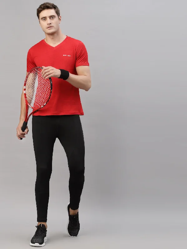 Sleek Heritage Active Styles JUMP USA Men Red Round Neck Short Sleeves T-Shirt