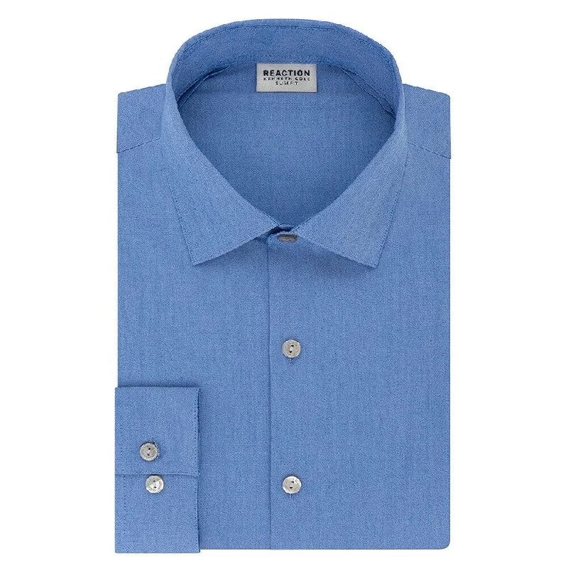 Sophisticated Rugged Relaxed Styles Kenneth Cole Reaction Men's Techni-Cole Dress Shirt Navy Size 34-35 Sophisticated Rugged Relaxed Styles Kenneth Cole Reaction Men's Techni-Cole Dress Shirt Navy Size 34-35