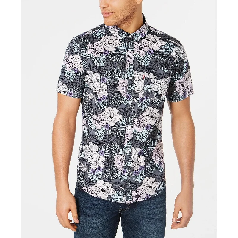 Effortless Urban Simple Styles Levi's Men's Floral Shirt Med Blue Size Medium