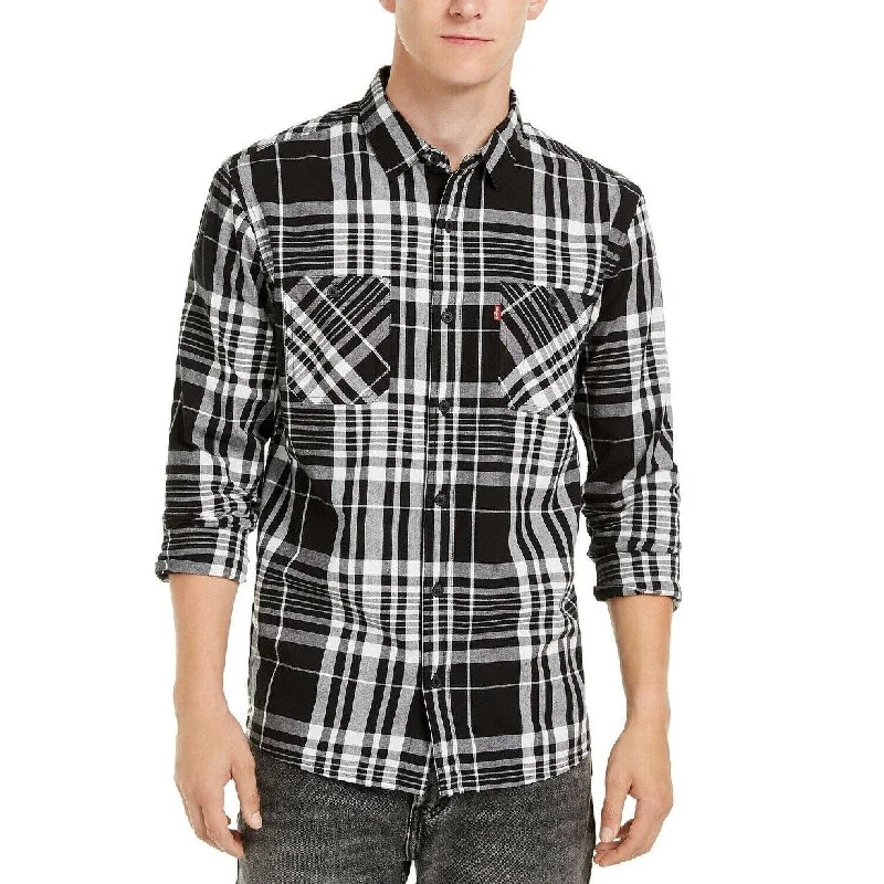 Effortless Classic Formal Wear Levi's Men's Noble Plaid Button-Down Shirt Black Size Medium Effortless Classic Formal Wear Levi's Men's Noble Plaid Button-Down Shirt Black Size Medium