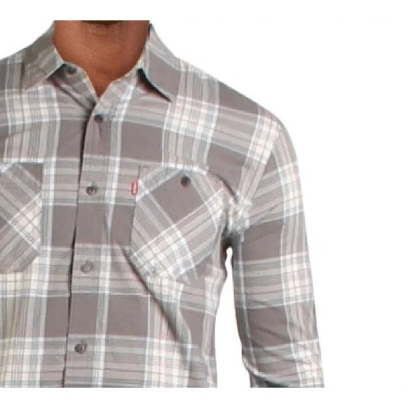 Chic Rebel Casual Footwear Levi's Men's Rosa Plaid Collared Button-Down Shirt Gray Size Large Chic Rebel Casual Footwear Levi's Men's Rosa Plaid Collared Button-Down Shirt Gray Size Large