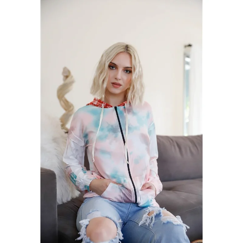 Polished Classic Outdoor Gear Long Sleeves and Zip-Up Closure with Sage Pink Plaid Hooded Sweater Polished Classic Outdoor Gear Long Sleeves and Zip-Up Closure with Sage Pink Plaid Hooded Sweater