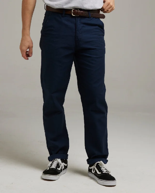Sophisticated Rugged Fashion Bottoms DOWA MEN'S RELAXED FIT CHINOS | NAVY