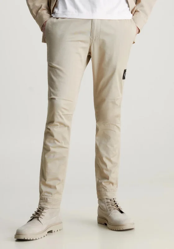 Street Minimal Simple Styles Calvin Klein Jeans Cotton Twill Skinny Chinos, Plaza Taupe