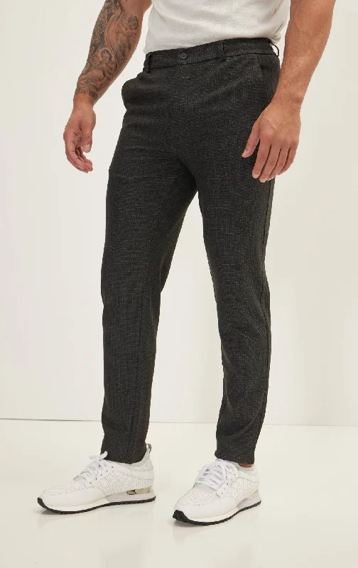 Vintage Street Casual Button-ups Tailored fit knit trousers - Anthracite