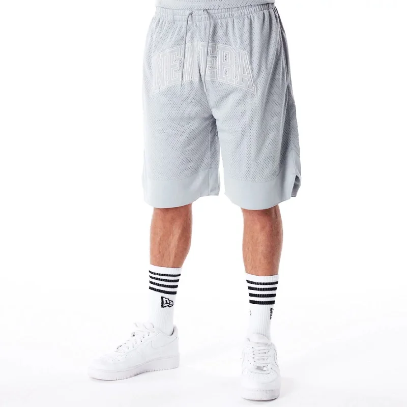 Monochrome Minimal Cool Pieces New Era Mesh Grey Oversized Shorts