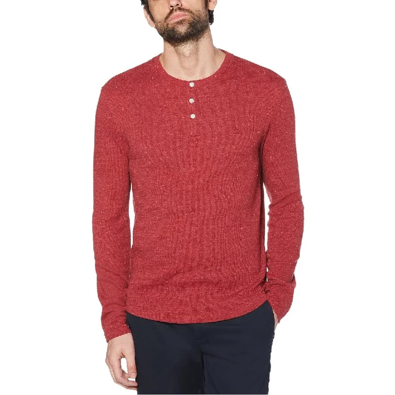 Heritage Cool Athletic Tops Original Penguin Men's Waffle Henley Long Sleeve T-Shirt Dark Red Size Medium Heritage Cool Athletic Tops Original Penguin Men's Waffle Henley Long Sleeve T-Shirt Dark Red Size Medium