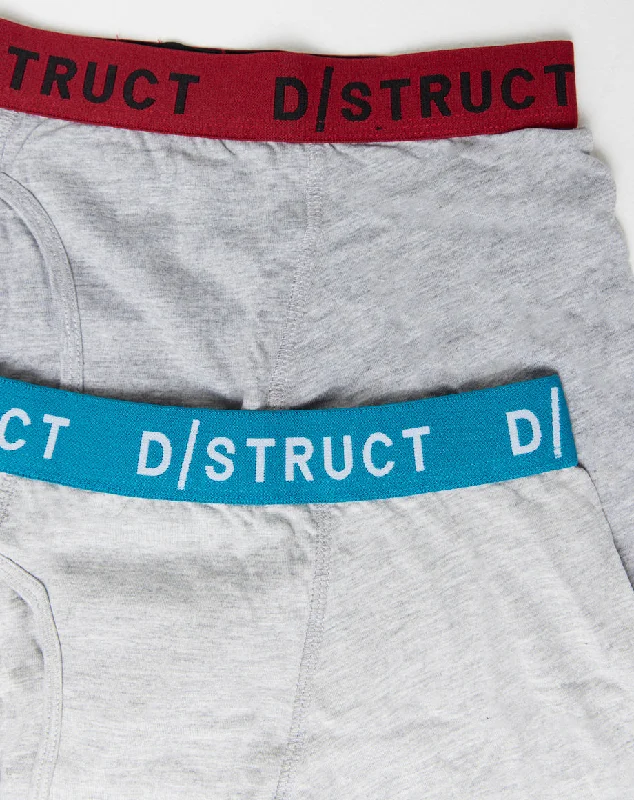 Retro Relaxed Layered Outfits PALITO MEN'S TWO PACK PLAIN BOXER SHORTS | GREY MARL