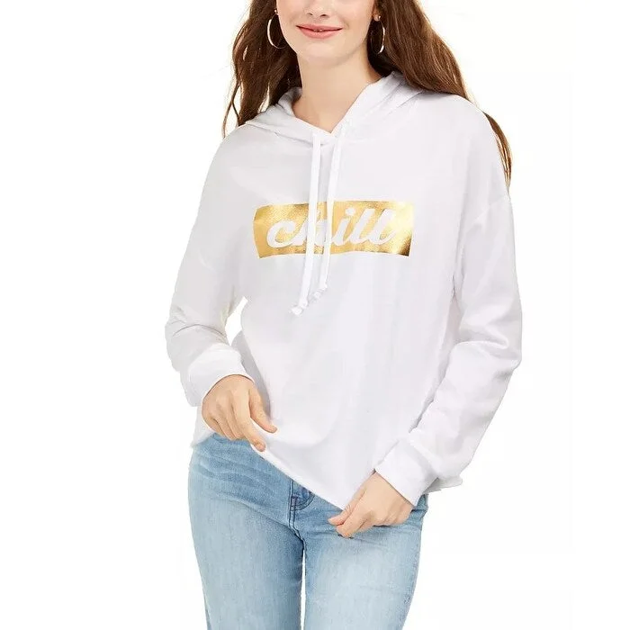 Street Minimal Urban Jackets Rebellious One Juniors' Chill Hoodie White Size Small
