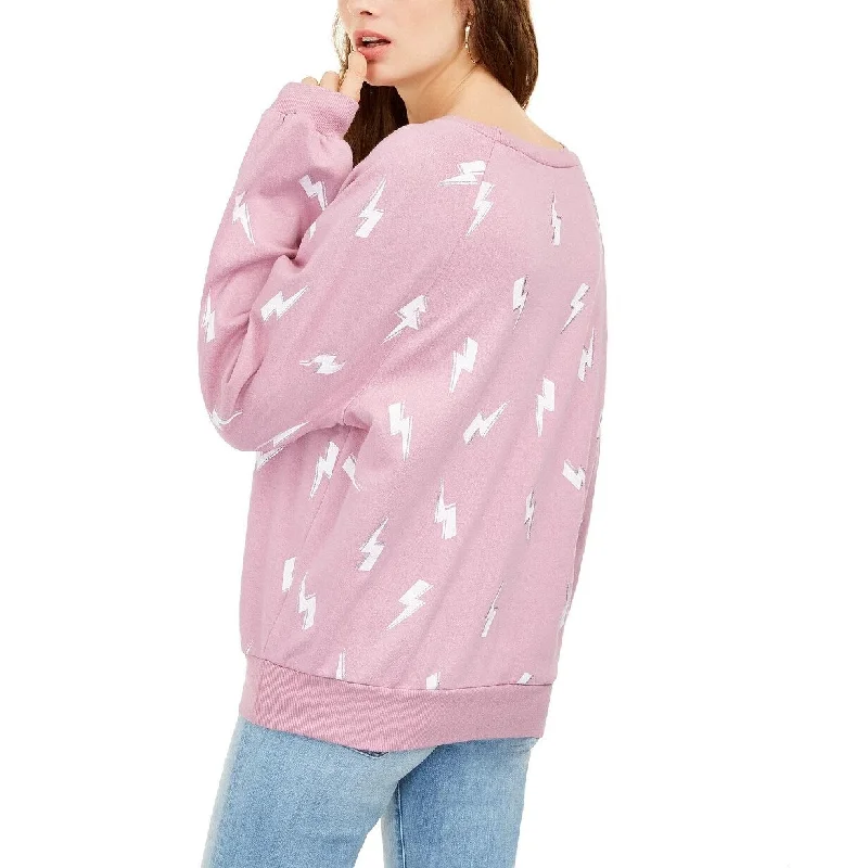 Urban Polished Comfort Jackets Rebellious One Junior's Lightning Metallic Graphic Sweatshirt Mauve Size Medium Urban Polished Comfort Jackets Rebellious One Junior's Lightning Metallic Graphic Sweatshirt Mauve Size Medium