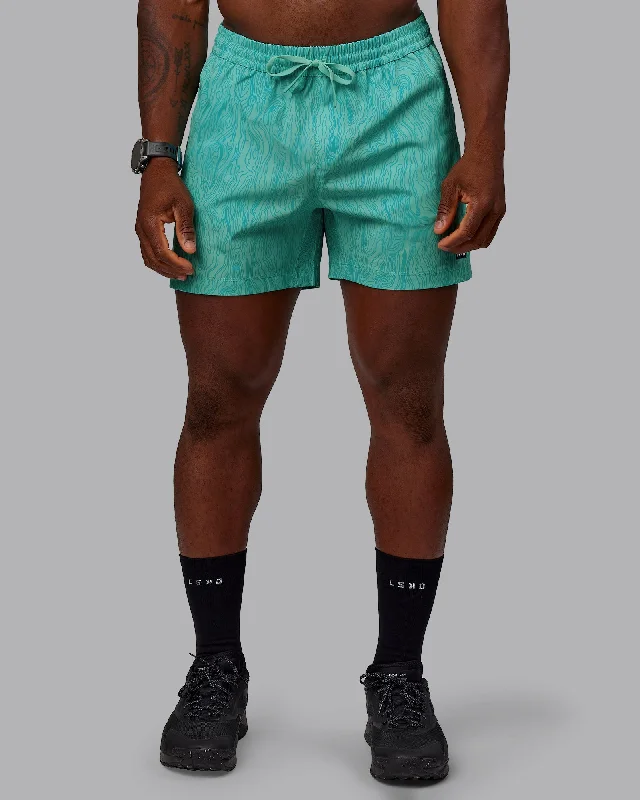 Heritage Relaxed Smart Suits Rep 5" Performance Shorts - Topographic Cockatoo-Blue Bird