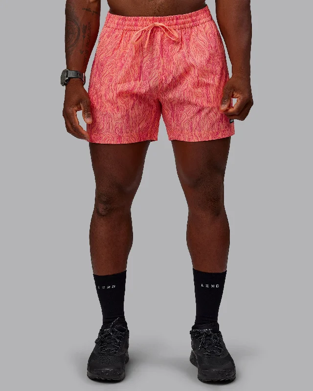 Modern Heritage Sleek Tops Rep 5" Performance Shorts - Topographic Mellow Peach-Pink Flash Modern Heritage Sleek Tops Rep 5" Performance Shorts - Topographic Mellow Peach-Pink Flash