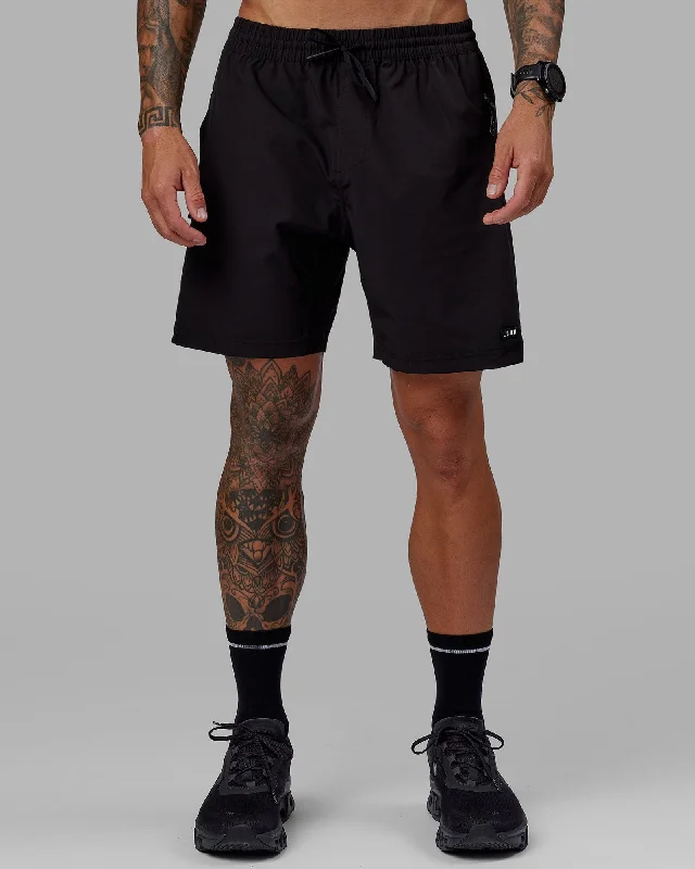 Chic Relaxed Designer Casuals Rep 7" Performance Shorts - Black-White