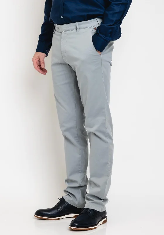 Effortless Classic Comfy Pants Meyer Roma Soft Cotton Chinos, Grey