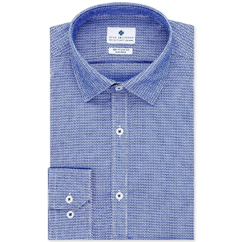 Street Chic Urban Jackets Ryan Seacrest Distinction Men's Ultimate Slim-Fit Non-Iron Performance Stretch Pattern Dress Shirt Dark Blue Size 32X33 Street Chic Urban Jackets Ryan Seacrest Distinction Men's Ultimate Slim-Fit Non-Iron Performance Stretch Pattern Dress Shirt Dark Blue Size 32X33