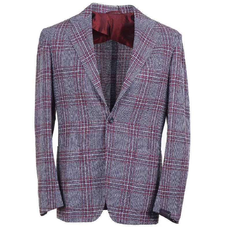 Retro Monochrome Relaxed Jackets Sartorio Wool Silk and Linen Sport Coat