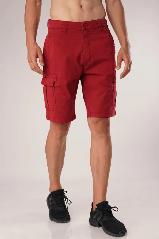 Classic Monochrome Trendy Apparel Scarlet Cargo Shorts