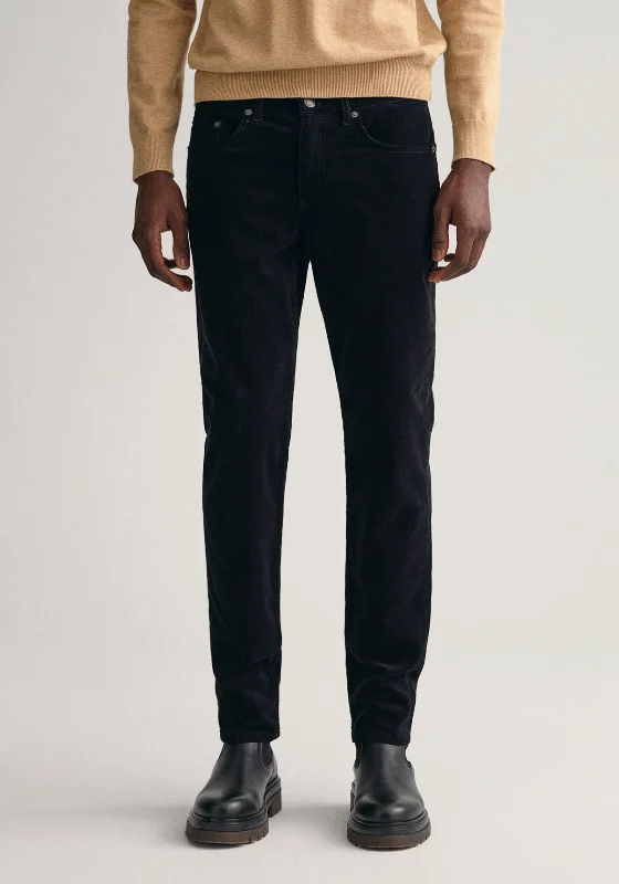 Timeless Smart Modern Basics Gant Slim Fit Corduroy Trousers, Evening Blue