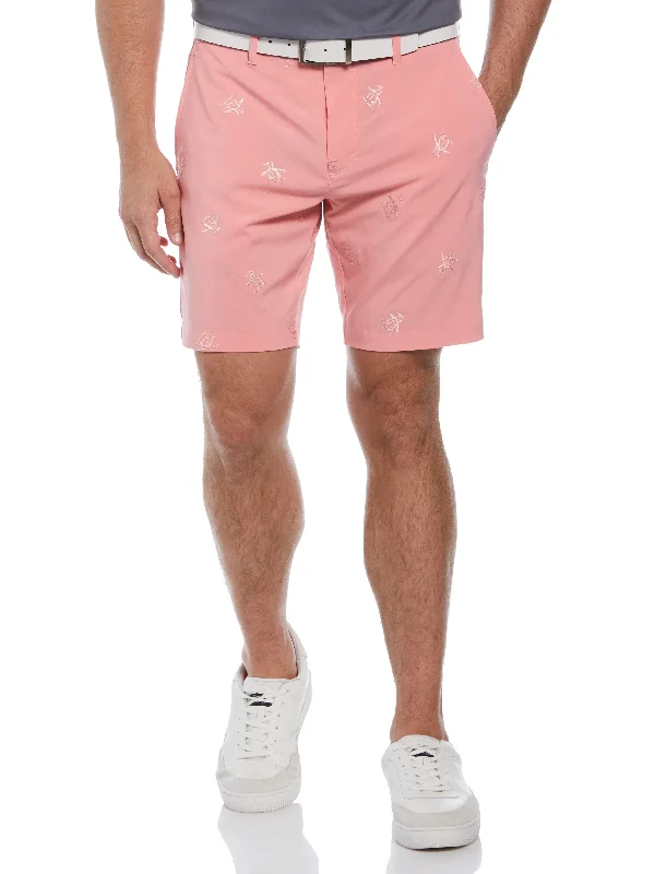 Understated Rugged Relaxed T-shirts Men's Space Dye Embriodered Golf Shorts