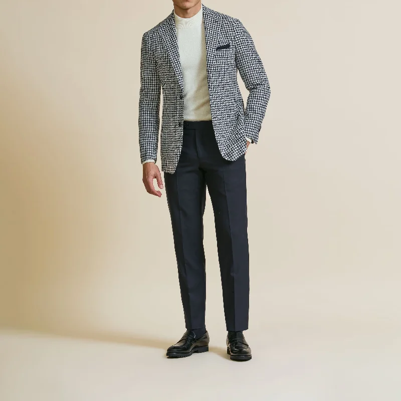 Smart Rugged Urban Outfits Sport Coat - Midnight Blue-Off-White Wool-Alpaca-Silk Houndstooth 9082 Smart Rugged Urban Outfits Sport Coat - Midnight Blue-Off-White Wool-Alpaca-Silk Houndstooth 9082