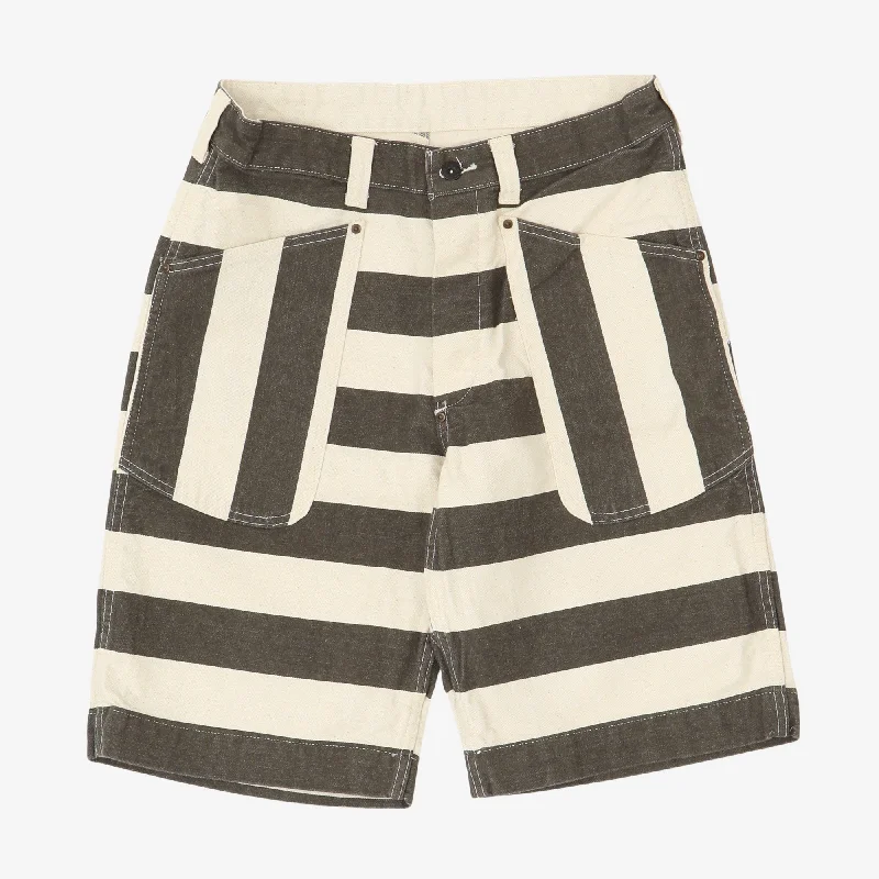 Monochrome Chic Summer Wear Prisoner Shorts