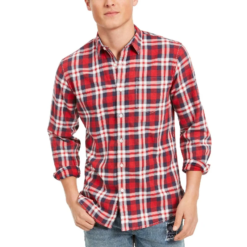 Understated Sleek Urban Gear Sun + Stone Men's Garcia Plaid Shirt Red Size 2 Extra Large - XX-Large Understated Sleek Urban Gear Sun + Stone Men's Garcia Plaid Shirt Red Size 2 Extra Large - XX-Large