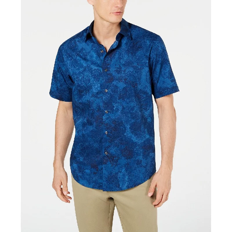 Smart Sophisticated Fashion Bottoms Tasso Elba Men's Pennello Watercolor Stretch Shirt Navy Size Medium Smart Sophisticated Fashion Bottoms Tasso Elba Men's Pennello Watercolor Stretch Shirt Navy Size Medium