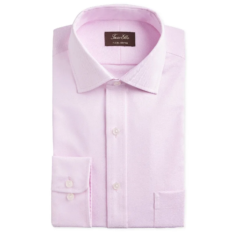 Understated Smart Sporty Designs Tasso Elba Men's Slim Fit Non Iron Supima Small Herringbone French Cuff Dress Shirt Pink Size 17X34X35 Understated Smart Sporty Designs Tasso Elba Men's Slim Fit Non Iron Supima Small Herringbone French Cuff Dress Shirt Pink Size 17X34X35
