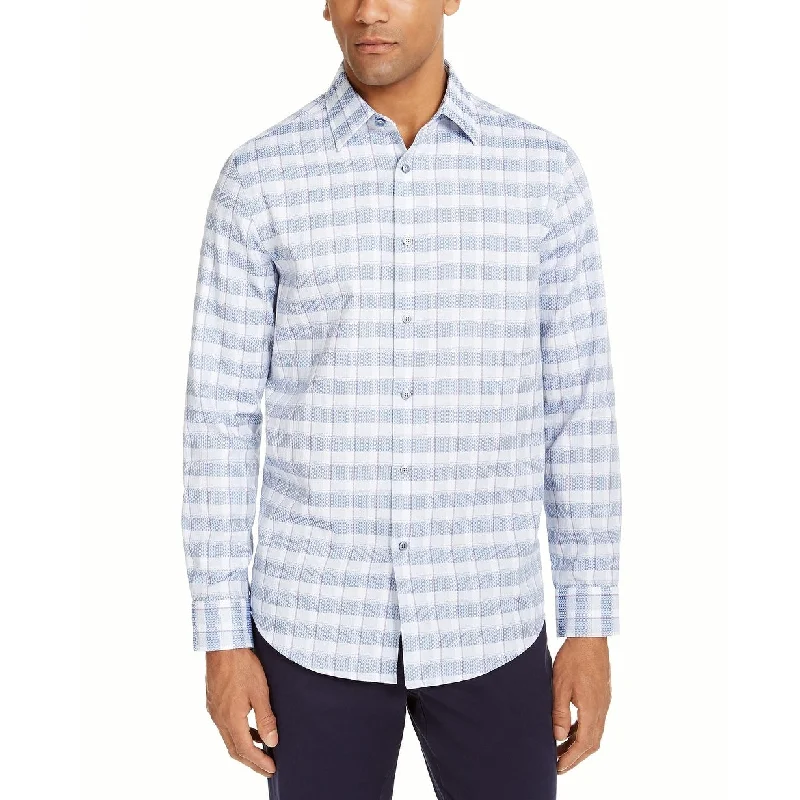 Polished Minimal Fashion Pants Tasso Elba Men's Stretch Check Shirt Navy Size XX-Large Polished Minimal Fashion Pants Tasso Elba Men's Stretch Check Shirt Navy Size XX-Large
