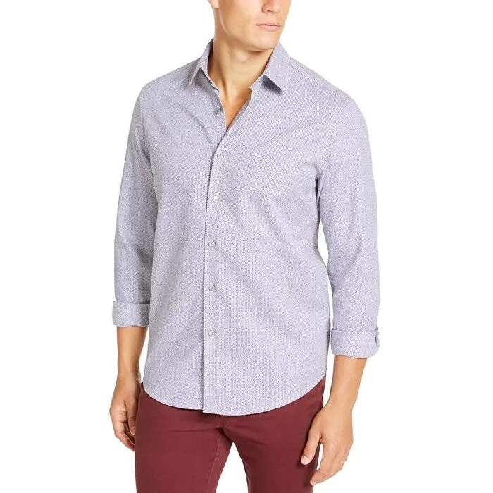 Sleek Classic Vintage Style Tasso Elba Men's Stretch Dobby Woven Shirt Gray Size Large Sleek Classic Vintage Style Tasso Elba Men's Stretch Dobby Woven Shirt Gray Size Large