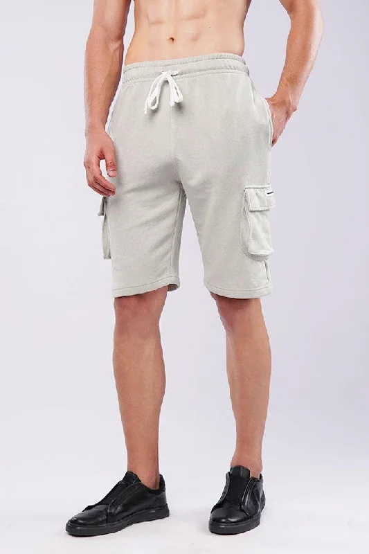 Vintage Street Casual Shirts Terry Cargo Shorts - Sage Green