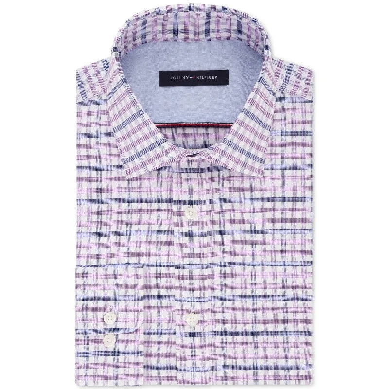 Timeless Smart Comfy Pants Tommy Hilfiger Men's Fitted Performance Stretch Flex Collar Check Dress Shirt Purple Size 32-33 Timeless Smart Comfy Pants Tommy Hilfiger Men's Fitted Performance Stretch Flex Collar Check Dress Shirt Purple Size 32-33