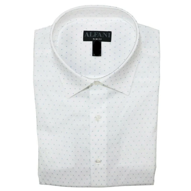 Contemporary Edge Winter Jackets Triangle Prisms Men's Dress Shirt White Size 36-37