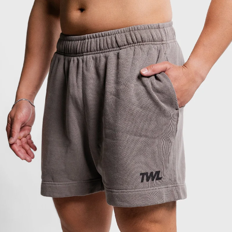 Smart Sophisticated Casual Styles TWL - RELAXED TRACK SHORTS - FADED GREY