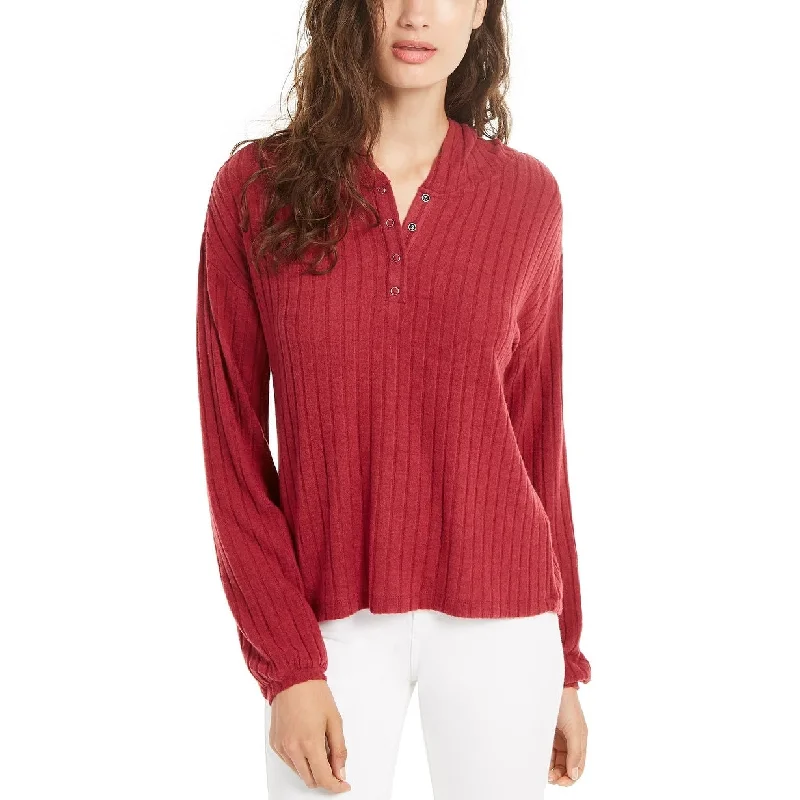 Vintage Contemporary Urban Outfits Ultra Flirt Juniors' Cozy Ribbed Henley Hoodie Dark Red Size Small Vintage Contemporary Urban Outfits Ultra Flirt Juniors' Cozy Ribbed Henley Hoodie Dark Red Size Small