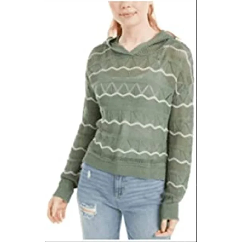 Timeless Smart Relaxed Jackets Ultra Flirt Junior's Pointelle Knit Hoodie Sweater Green Size Small Timeless Smart Relaxed Jackets Ultra Flirt Junior's Pointelle Knit Hoodie Sweater Green Size Small