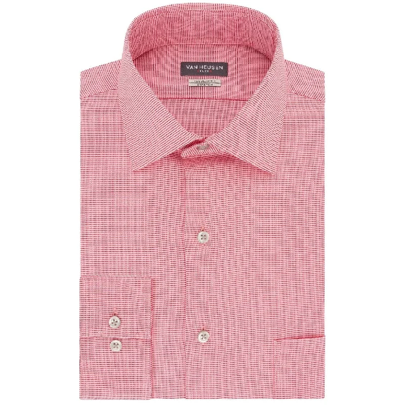 Vintage Cool Soft Fabrics Van Heusen Men's Classic Fit Wrinkle Free Flex Collar Dress Shirt Red Size 16X34X35 Vintage Cool Soft Fabrics Van Heusen Men's Classic Fit Wrinkle Free Flex Collar Dress Shirt Red Size 16X34X35