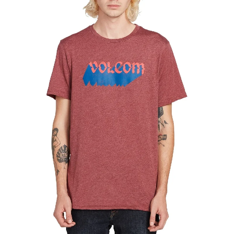 Relaxed Cool Bold Colors Volcom Men's Night Creep Logo Graphic T-Shirt Wine Size Extra Large - XL Relaxed Cool Bold Colors Volcom Men's Night Creep Logo Graphic T-Shirt Wine Size Extra Large - XL