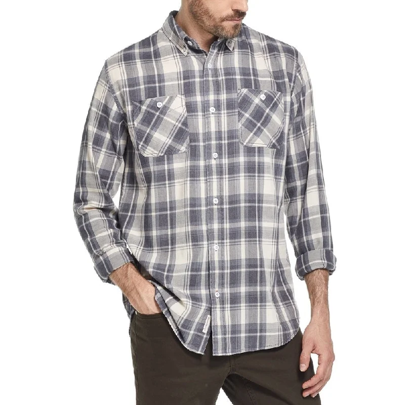 Street Minimal Smart Casual Weatherproof Men's Button Down Plaid Shirt Gray Size 3 Extra Large Street Minimal Smart Casual Weatherproof Men's Button Down Plaid Shirt Gray Size 3 Extra Large