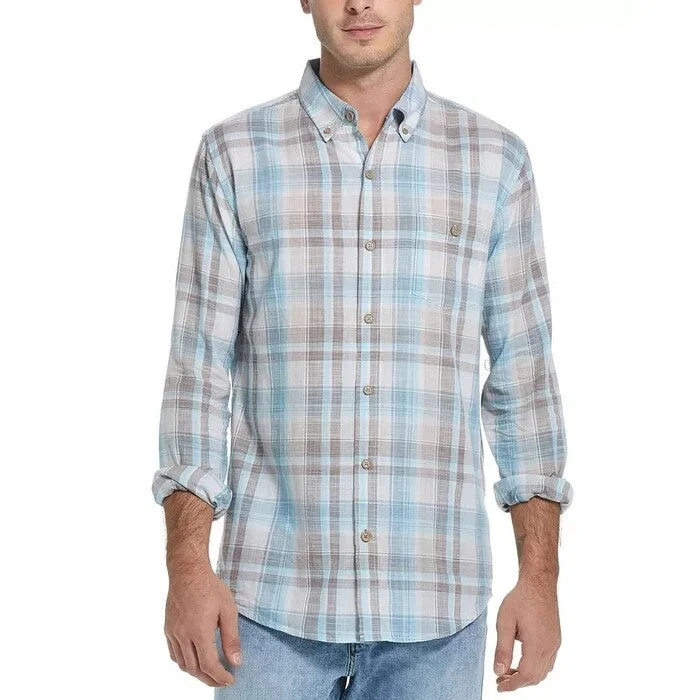 Minimalist Rebel Athletic Outfits Weatherproof Vintage Men's End-On-End Plaid Shirt Beige Size SM - Small-Medium Minimalist Rebel Athletic Outfits Weatherproof Vintage Men's End-On-End Plaid Shirt Beige Size SM - Small-Medium