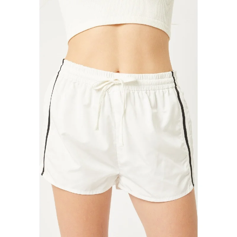 Street Rebel Comfy Pants White Polyester a Pair of Windbreaker Short