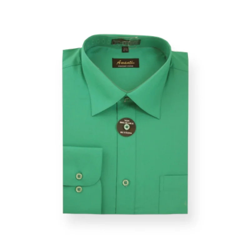 Edgy Luxe Travel Wear AMANTI: Slim Dress Shirt Emerald