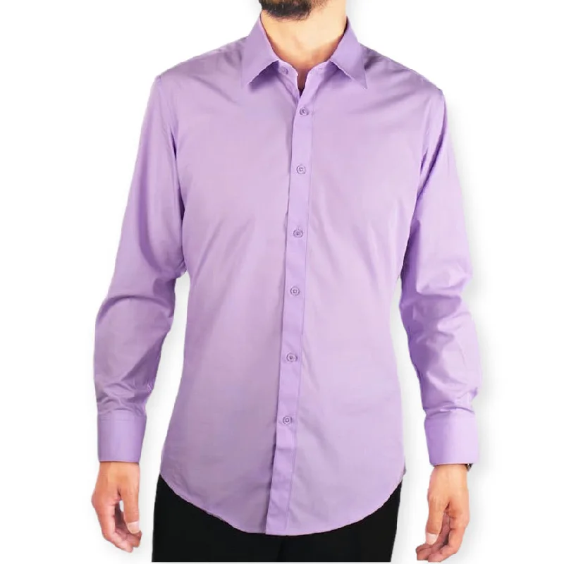 Understated Smart Trendy Sweaters AMANTI: Slim Dress Shirt Lavender