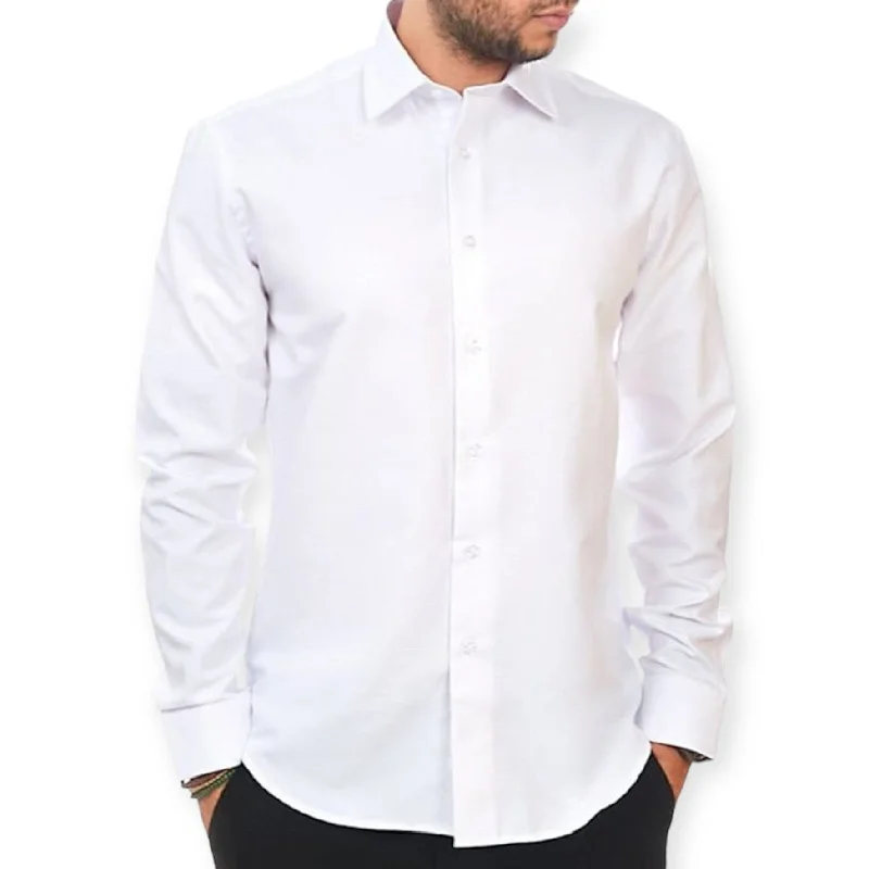 Modern Minimal Stylish Jackets AMANTI: Slim Dress Shirt White