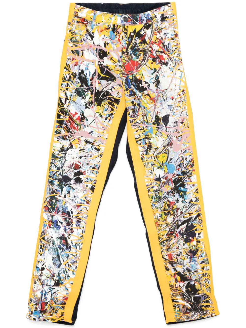 Classic Monochrome Travel Wear Art Paint Splatter Jeans